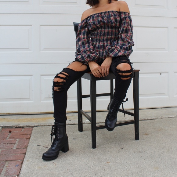 🚨//The Ginger// Plaid puff sleeve - Picture 6 of 7